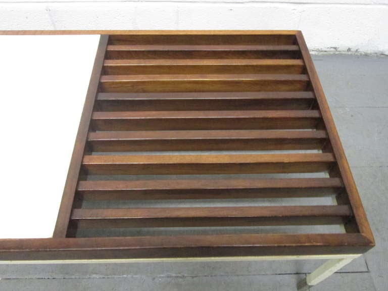 Mid-Century Modern George Nelson Style Steel Frame Bench