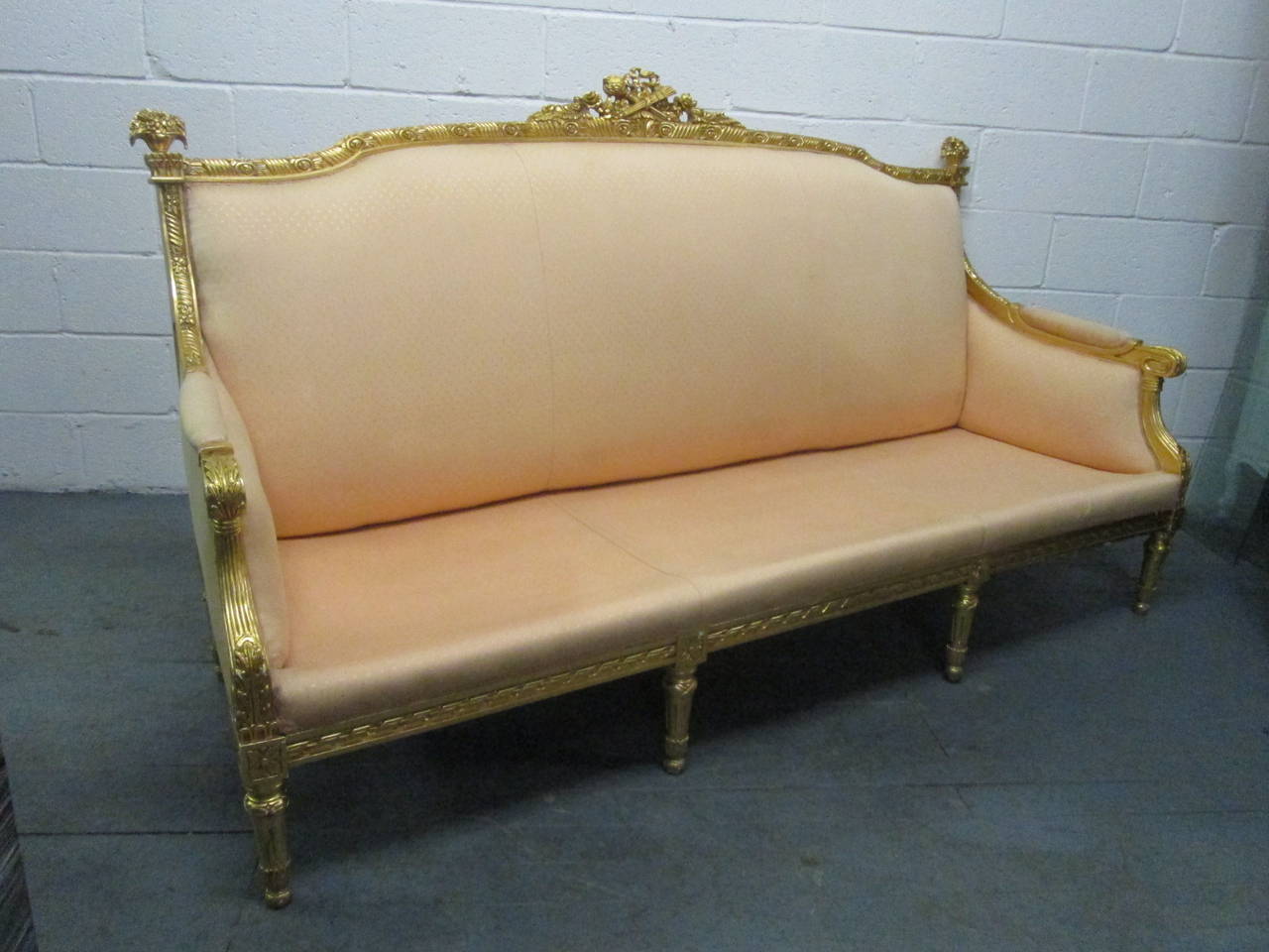 Gilt Louis XIV Style Sofa For Sale at 1stdibs