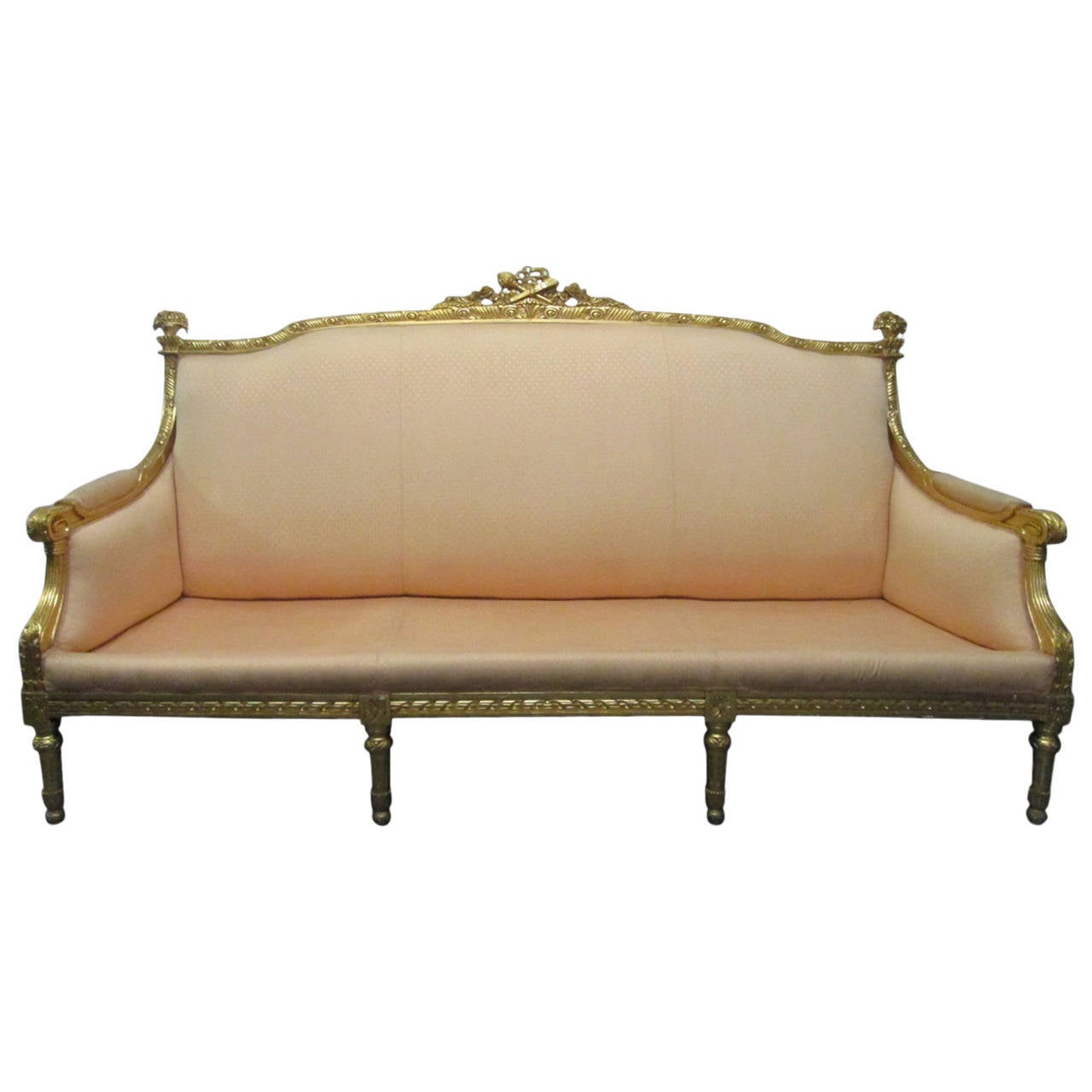 Gilt Louis XIV Style Sofa For Sale at 1stdibs