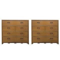 Pair of Baker Furn Co. Bachelors Chests from New World Collection 12