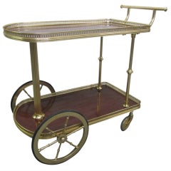 French Bronze Rolling Bar Cart 9