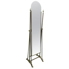 Art Deco Brass Cheval Mirror 5