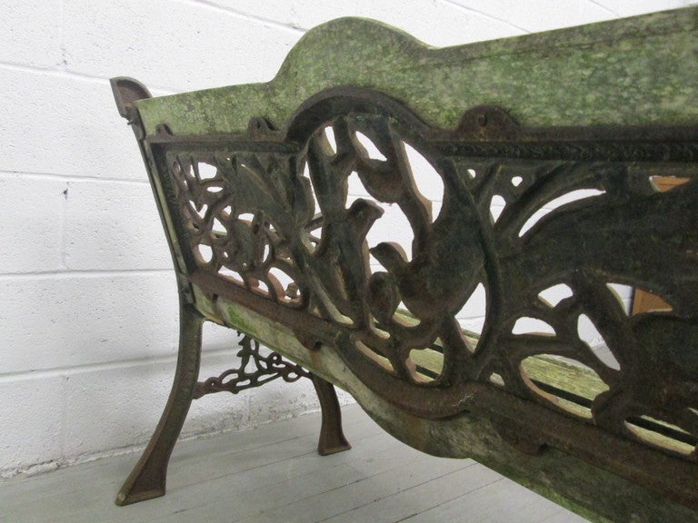 Mid-20th Century Vintage Wrought Iron Garden Bench