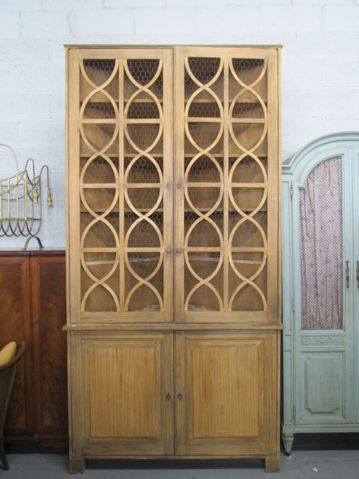Large French Country Corner Cabinet Cupboard
