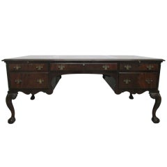 Large Queen Anne Style Executive Antique Style Partners Desk 5