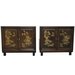 Pair Asian Inspired Cabinets
