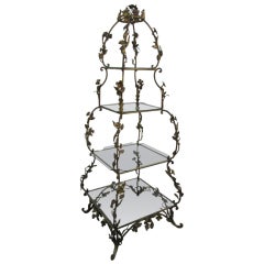 French Gold Gild 4 Tier Etagere Stand 