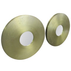 Pair of Large Disc Mirrors 10