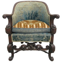 Flemish Baroque Walnut Arm Chair