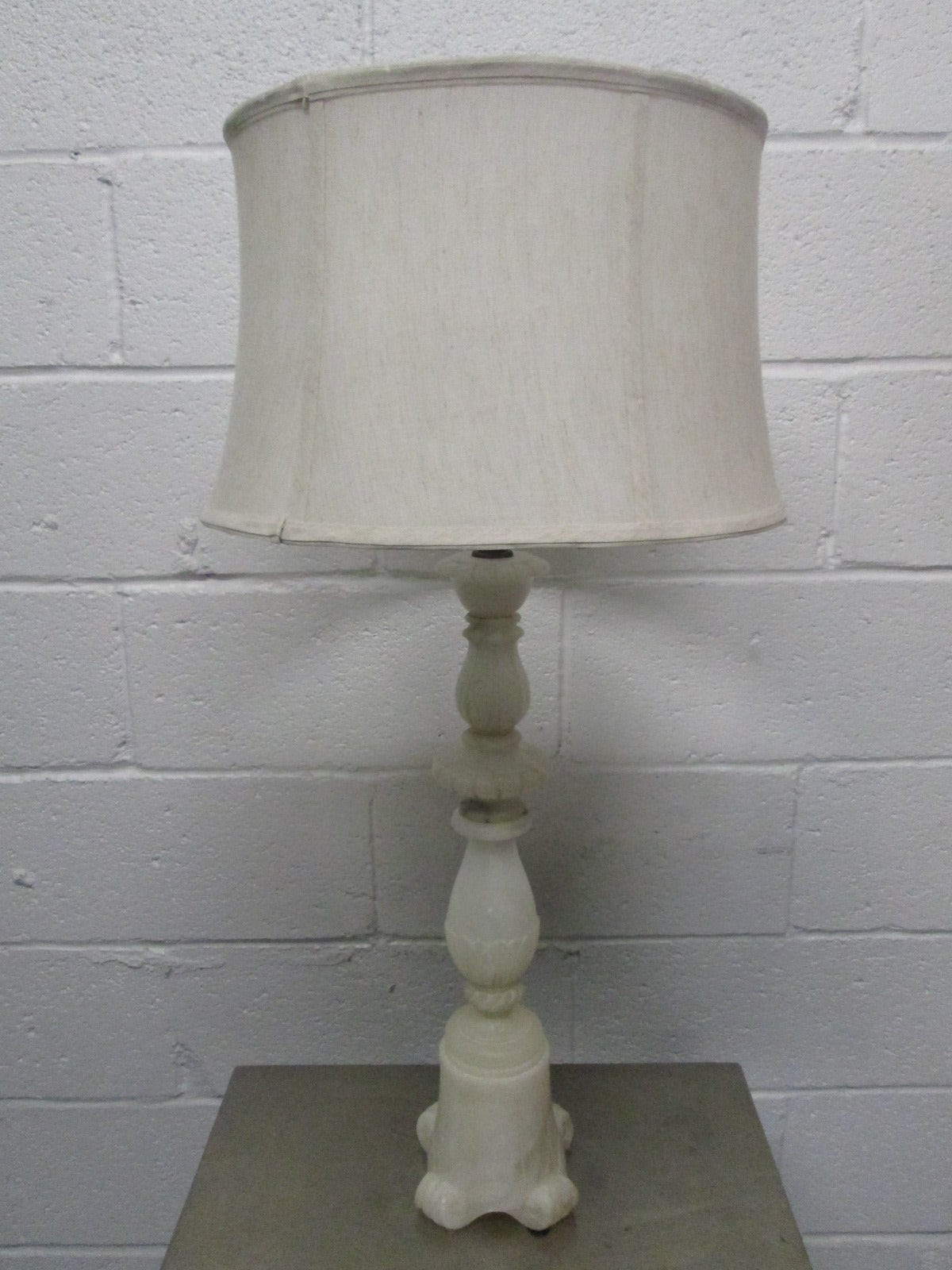 Pair French Neoclassical Style Alabaster Lamps.
Measures:  32.25