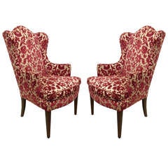 Pair of Hepplewhite Style Wingback Chairs 5