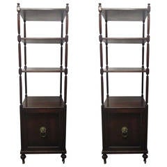 Pair of Regency Style Mahogany Etageres