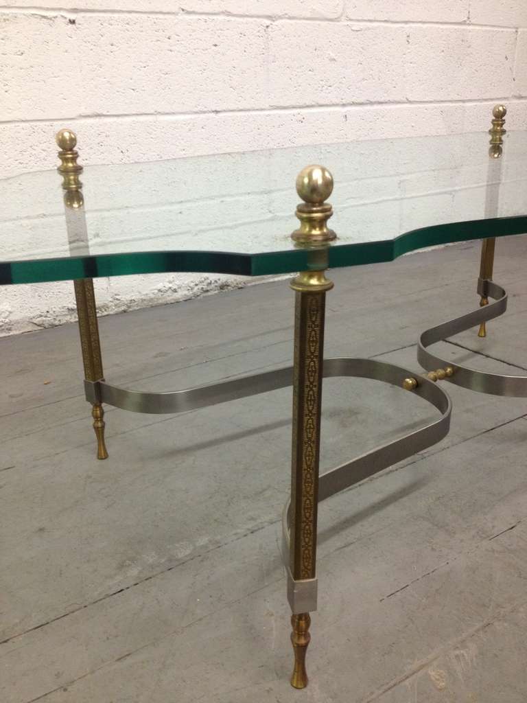 Brass and Steel Coffee Table In Good Condition In New York, NY