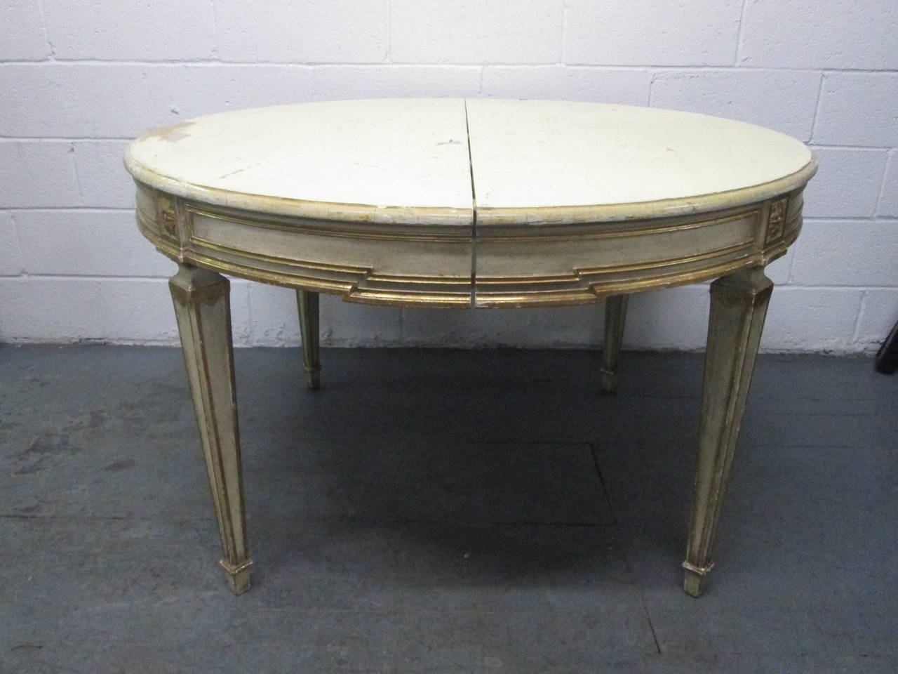 Swedish Gustavian Style Painted And Gilt Dining Table For At Swedish Gustavian Style Painted And Gilt Dining Table 2