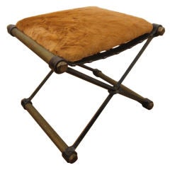 Antique Cleo Baldin for Terra bench with Chinchilla  Seat