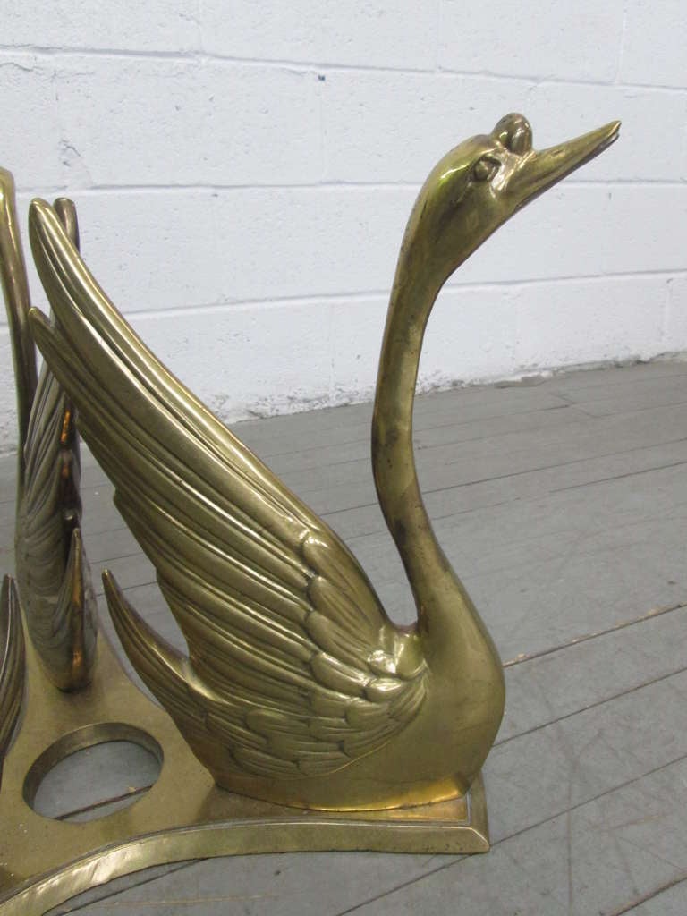 brass swan table