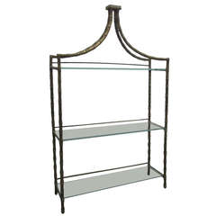 Faux Bamboo Bronze Shelf in the Style of Maison Baguès 8