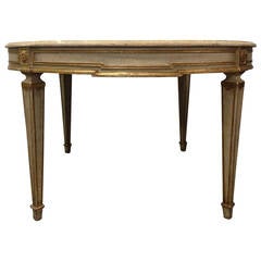 Swedish Gustavian Style Painted and Gilt Dining Table 3