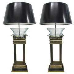Pair Of Russian Neoclical Malachite And Gilt Bronze Column Table Pair Of Neoclical Style Bronze And Gl Column Lamps