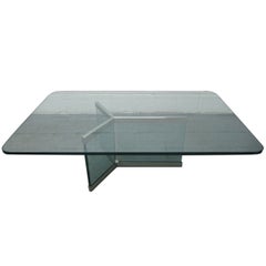 Channel Series Glass Coffee Table by Brueton