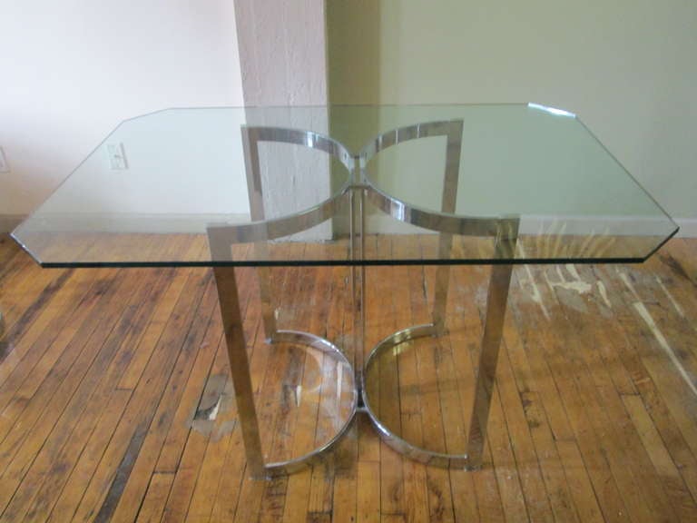 Modern Italian Chrome Table & 4 Chairs Dining Set