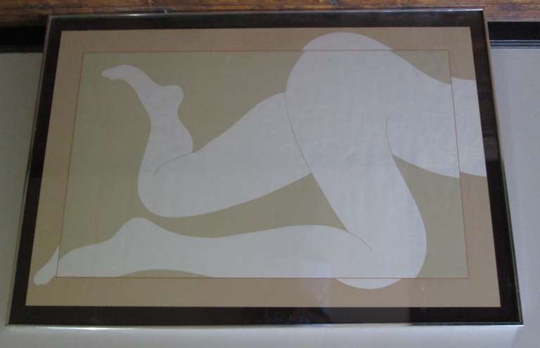 Artiste : MILTON GLASER (1929-2020) Non numéroté. La signature est effacée en bas à droite. Cadre en verre avec bord en métal. Encadré : 51.5 