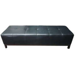 Large Scale Leather Tufted Bench 10