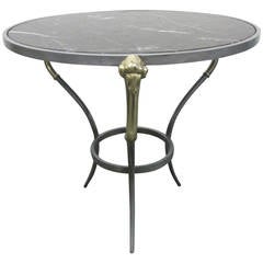 Brass Ram's Head Maison Jansen Style Side Gueridon Table 7