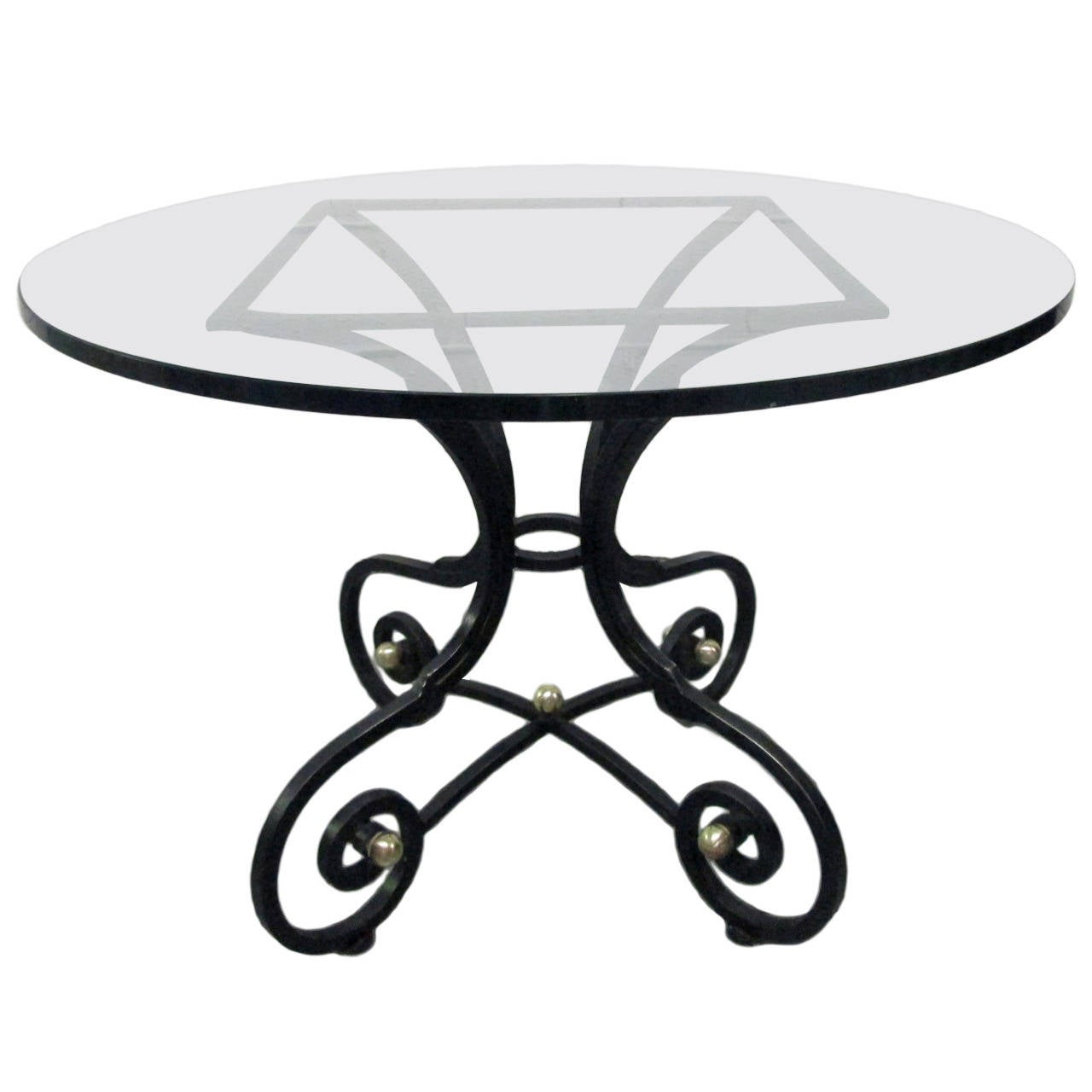 French Wrought Iron and Bronze Table For Sale at 1stdibs