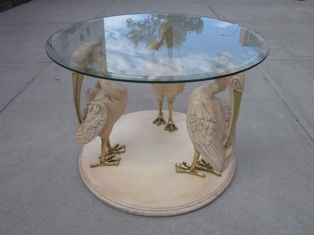 Bronze Pelican Painted Wood Table