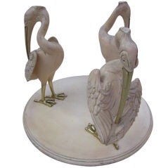 Bronze Pelican Painted Wood Table