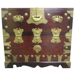 Korean Elm Tansu Chest with Brass Hardware 6