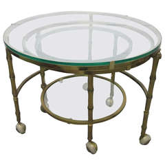 Brass Faux Bamboo Nesting Tables 10