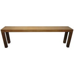 Long Walnut Console with Faux Bamboo Trim 3