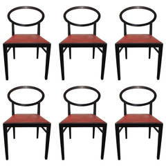 6 Italian Sculptural Dining Room Chairs 6