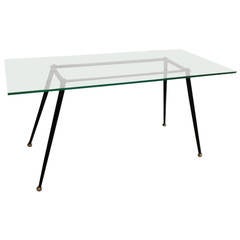 Italian Iron and Brass Coffee Table manner of Gio Ponti 12
