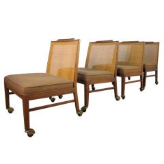 Set of 4 Harvey Probber Caned Back Slipper Chairs