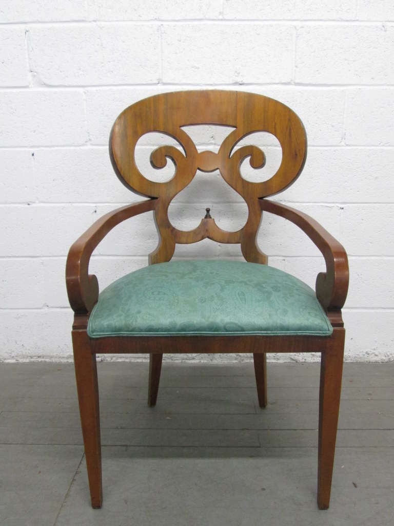 German Pair Biedermeier Arm Chairs