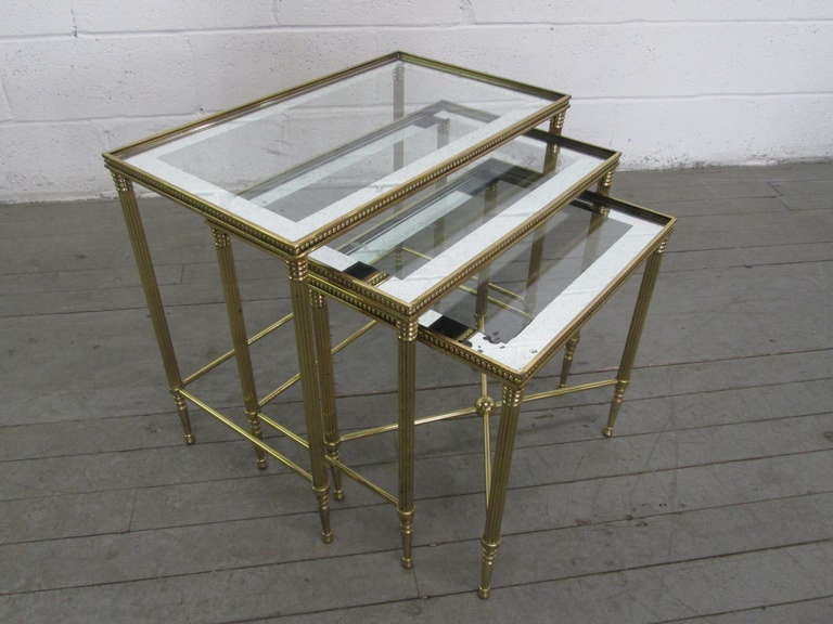 French Brass Nesting Tables By Maison Bagues
