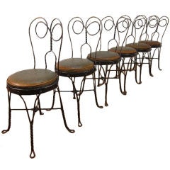 Set of 6 Vintage Ice Cream Parlor Chairs