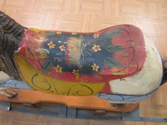 Vintage Hand Painted Rocking Horse In Good Condition For Sale In New York, NY