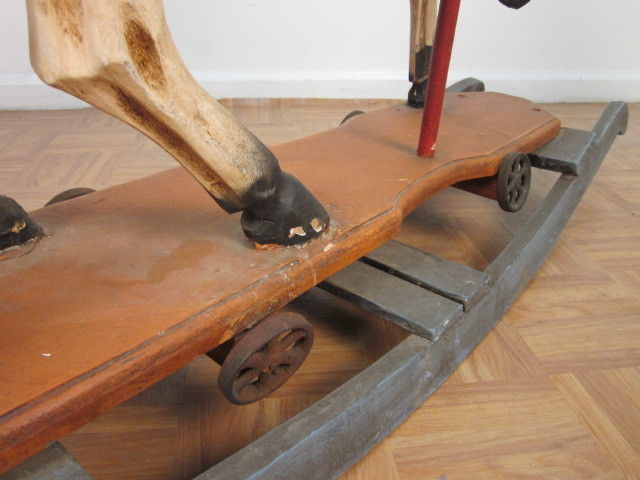 Wood Vintage Hand Painted Rocking Horse For Sale