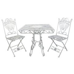 Wrought Iron Victorian Table & Chair Set