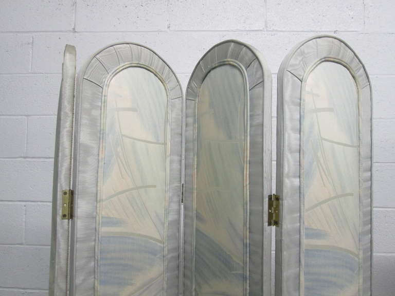 Pair of Upholstered Room Dividers or Screens (Hollywood Regency)