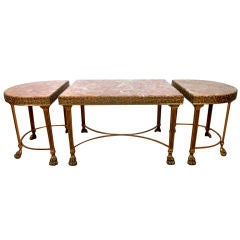 Italian Marble and Brass Coffee Table