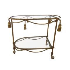 Vintage Gilt Tasseled Tea Cart