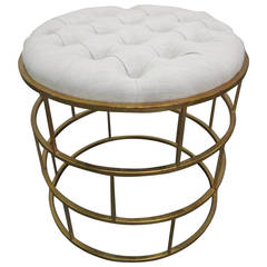 Gold Gilt Tufted Bench 4