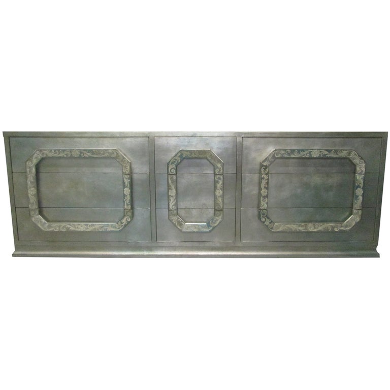 Silver Leaf Dresser In The Style Of James Mont For Sale At 1stdibs