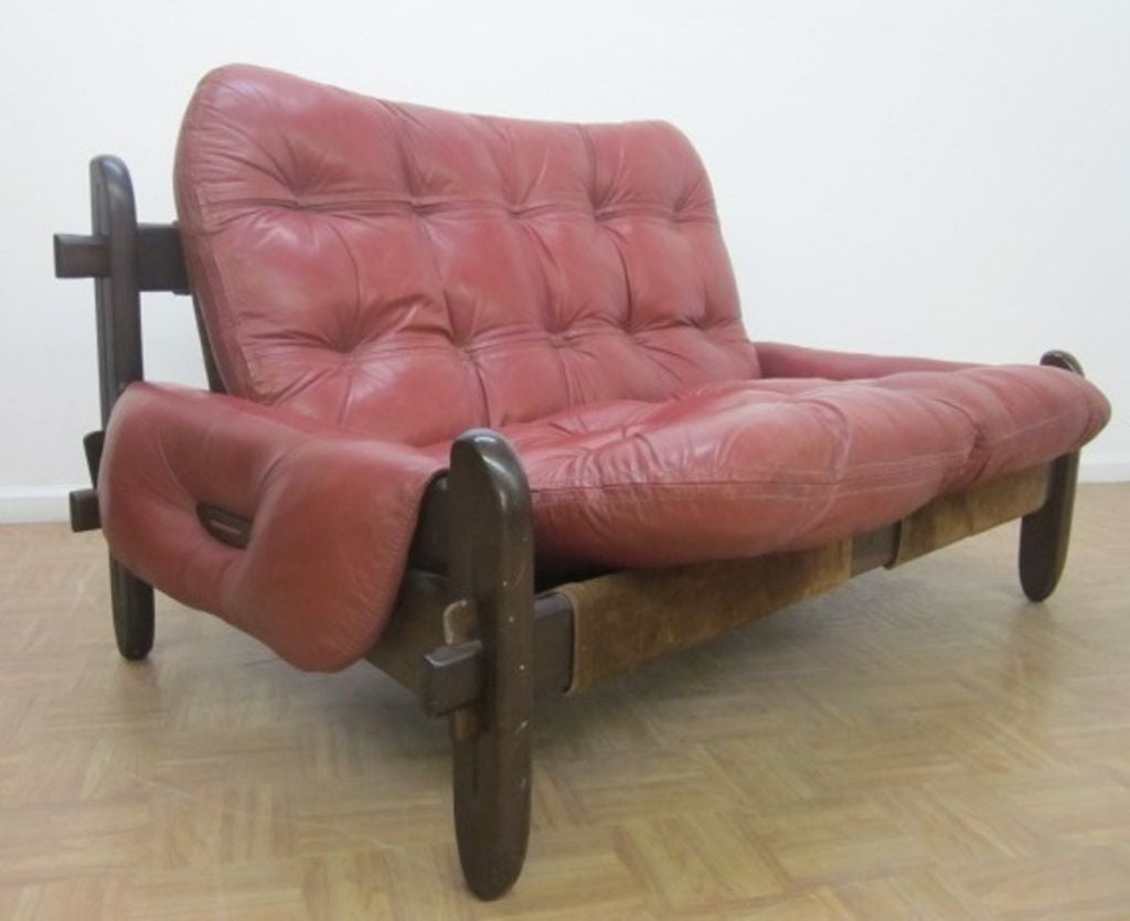 Jean Gillion Leather Love Seat