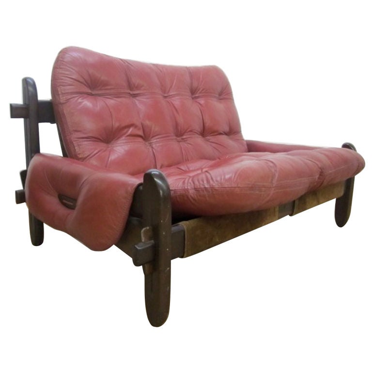 Jean Gillion Leather Love Seat